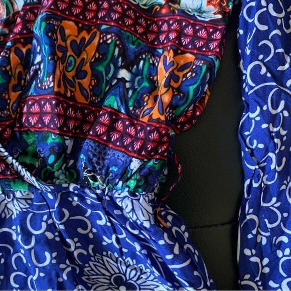 MISSGUIDED BLUE BOHO ROMPER - Picture 6 of 8